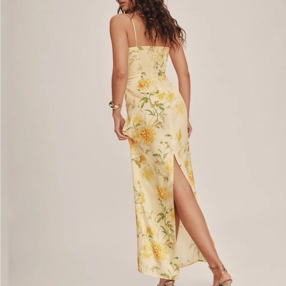 Reformation Frankie Silk Dress, Honeyglow, 2 - Picture 3 of 4